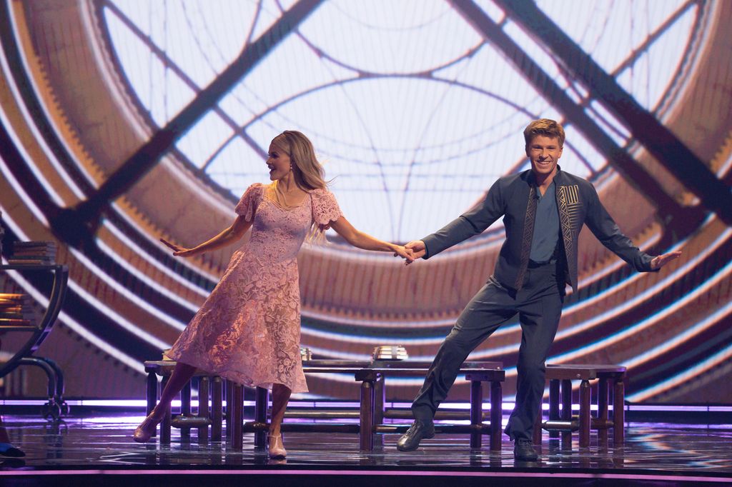 Robert Irwin and Witney Carson perform during Wicked Night on DWTS