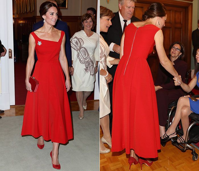 kate middleton in a red dress