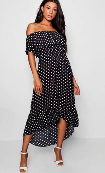 boohoo polka dot dress