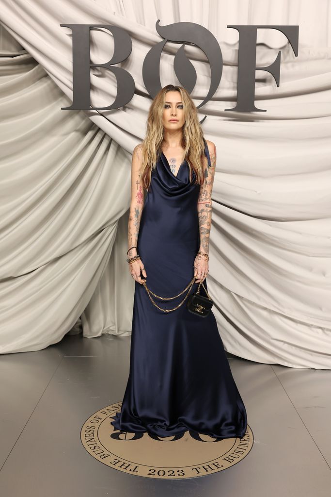 Paris Jackson turned heads in the rippling royal blue gown