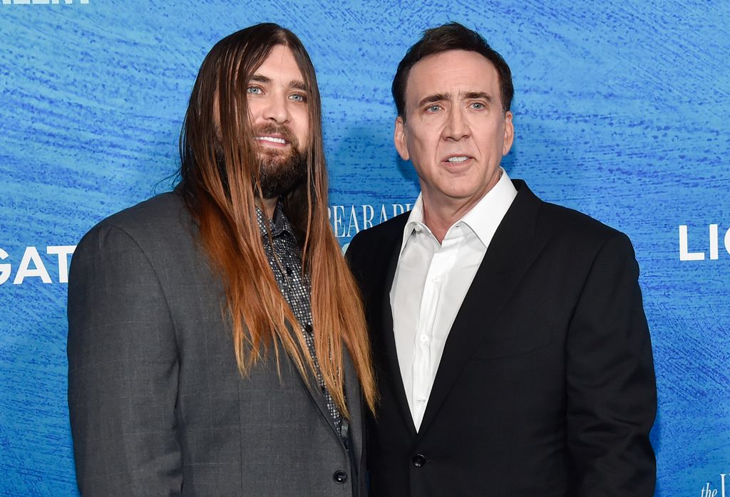Weston Cage and Nicolas Cage attend the Los Angeles special screening of "The Unbearable Weight of Massive Talent" at DGA Theater Complex on April 18, 2022 