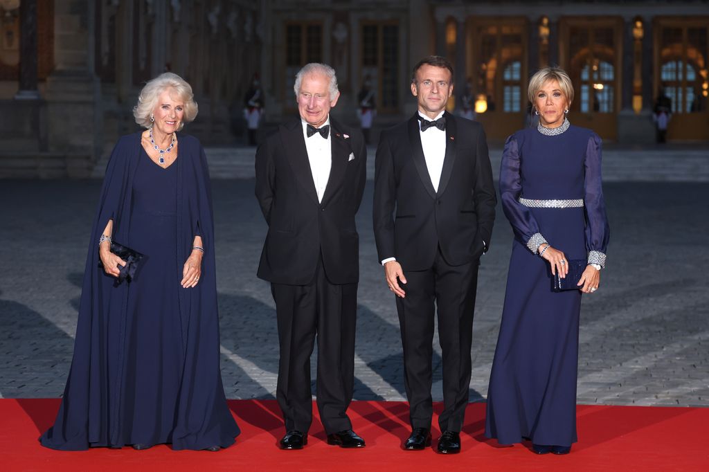 Queen Camilla and King Charles stood with Emmanuel and Brigitte Macron