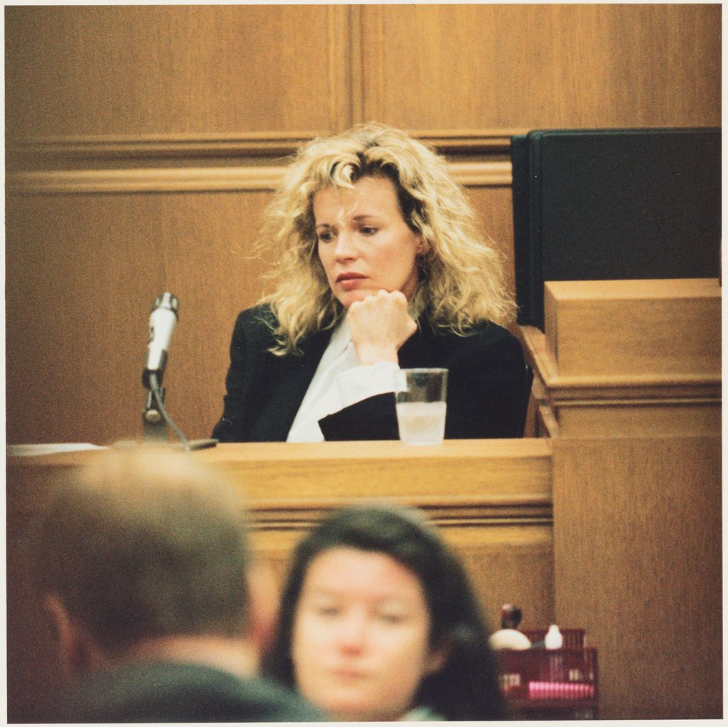 Kim Basinger testifying in civil court for a breach-of-contract lawsuit brought against her
