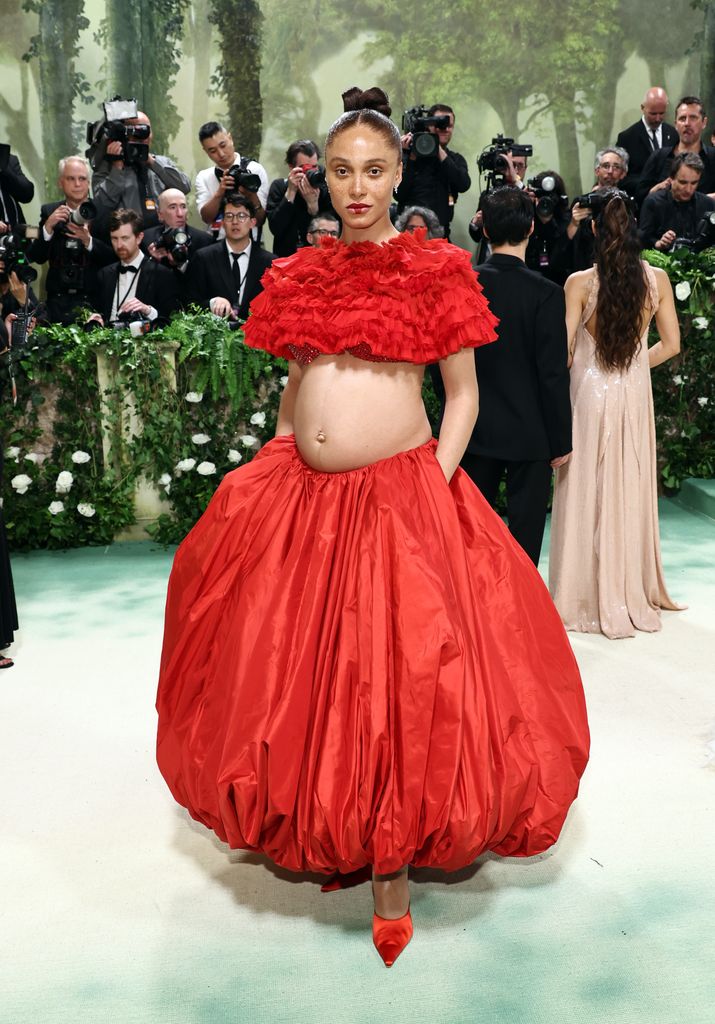 Adwoa Aboah red skirt