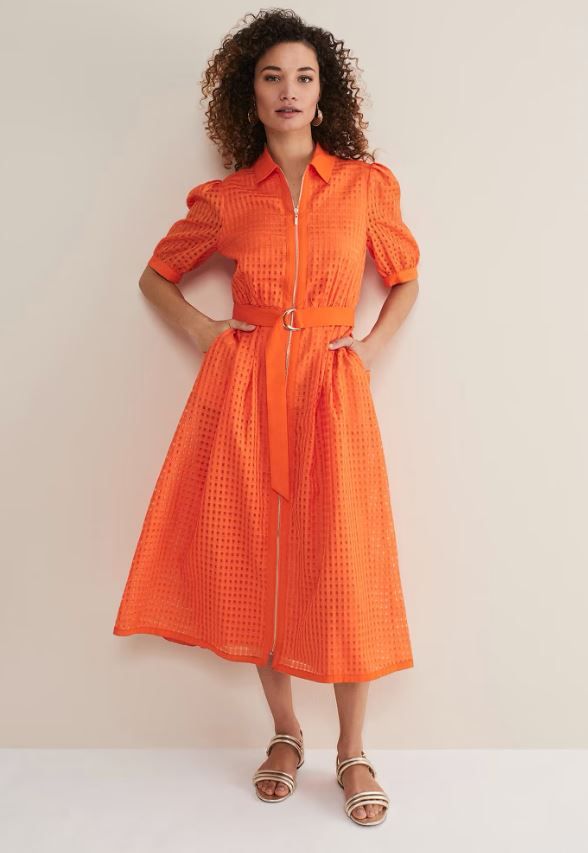 phase eight orange shirt dress 