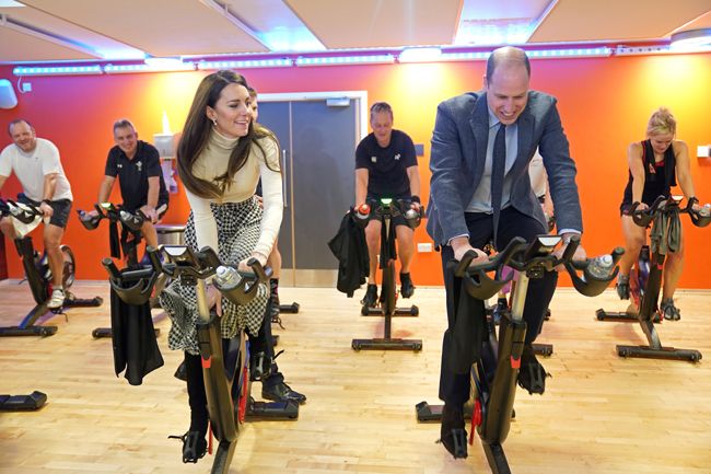 prince william and kate middleton on spin bikes