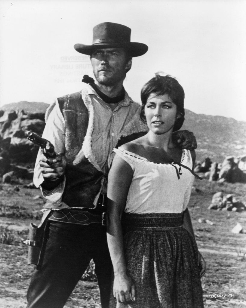Clint Eastwood pictured with co-star Marianne Koch in A Fistful Of Dollars