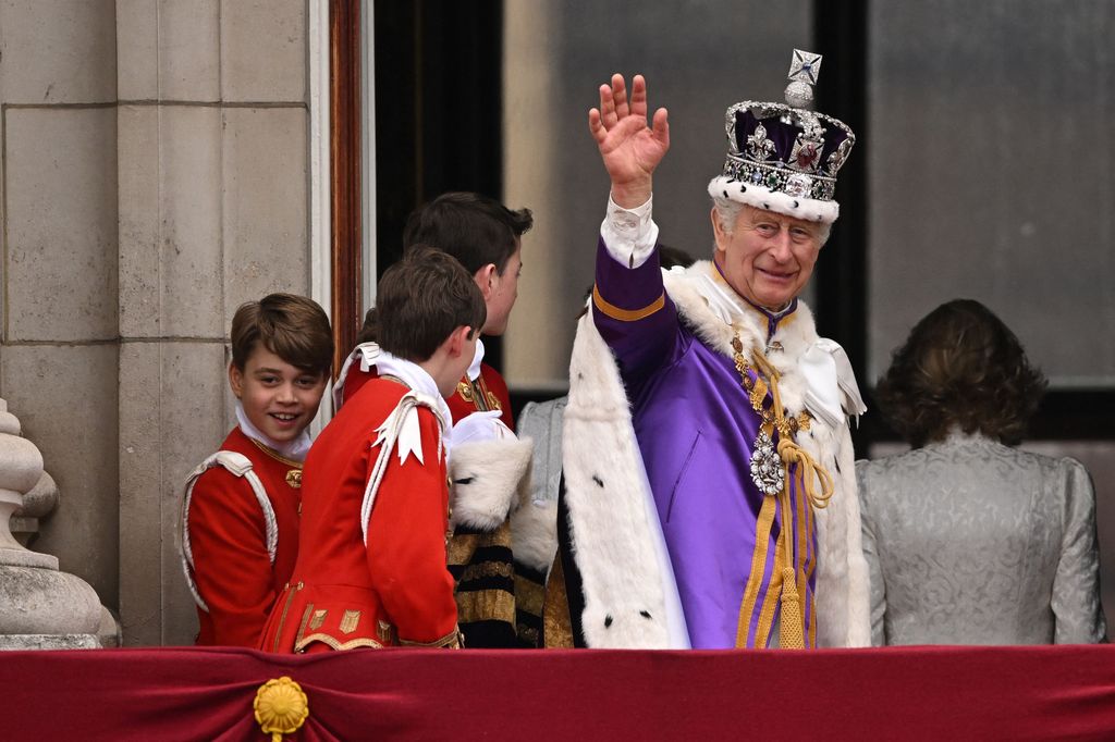 King Charles waves to the crowds 