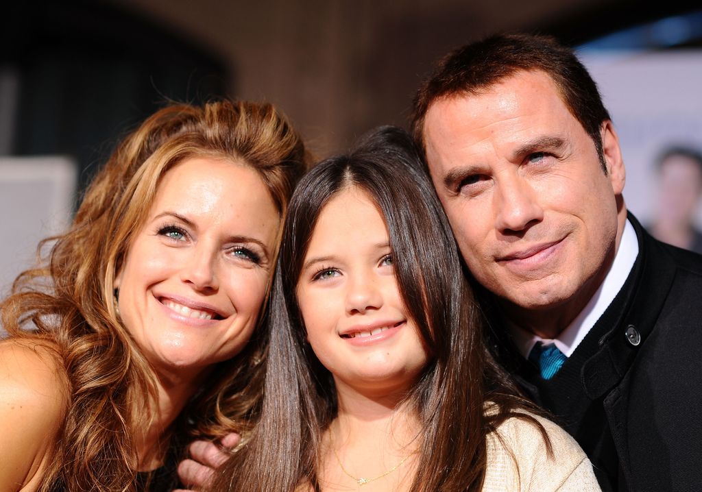 HOLLYWOOD - NOVEMBER 09: (L-R) Actors Kelly Preston, Ella Bleu Travolta and John Travolta arrive at the premiere of Walt Disney Pictures' "Old Dogs" held at the El Capitan Theatre on November 9, 2009 in Hollywood, California.  (Photo by Michael Caulfield/WireImage) 