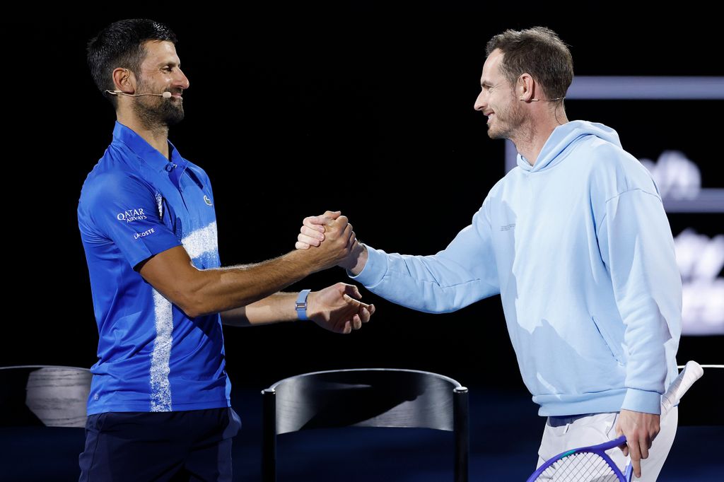 Andy Murray and Novak Djokovic ahead of the 2025 Australian Open at Melbourne Park
