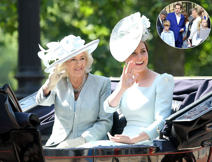 camilla at trooping with grandchildren