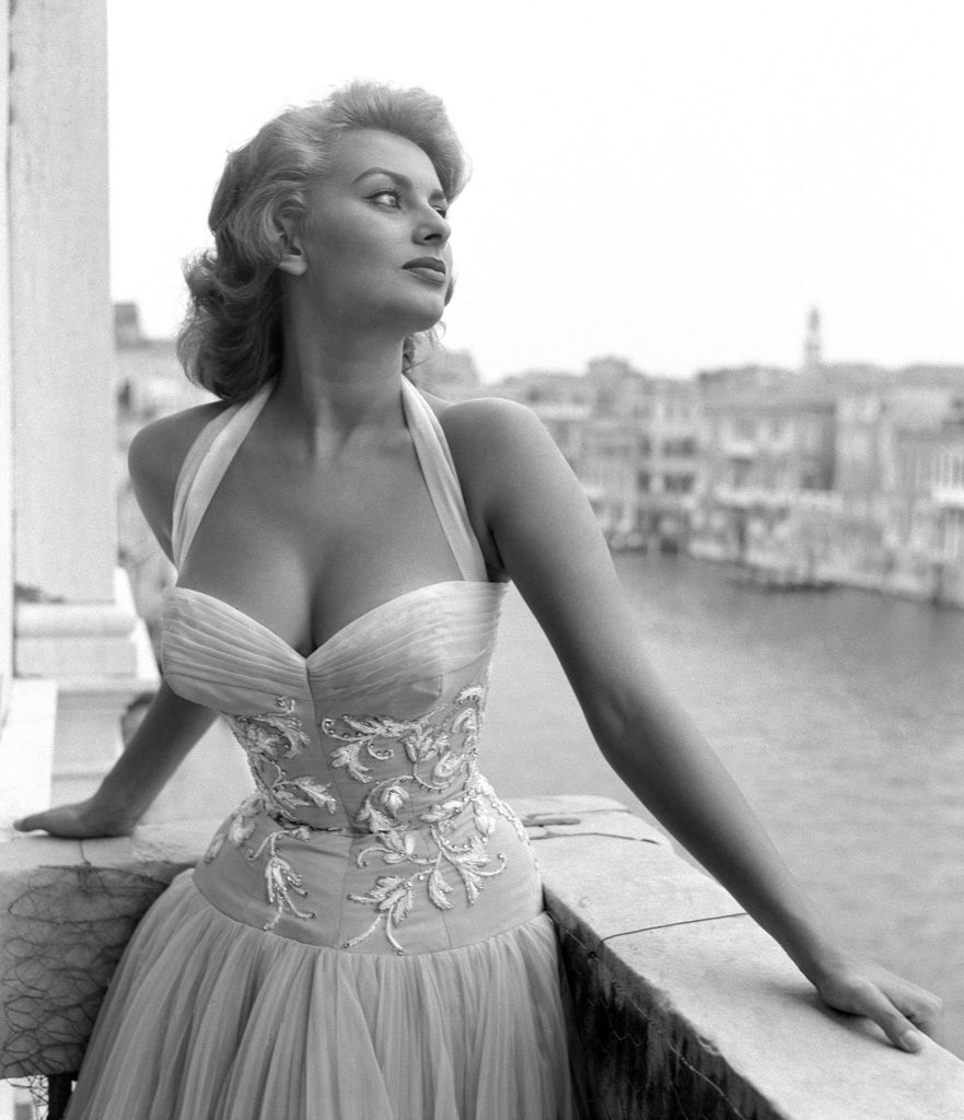 Italian actress Sophia Loren attending Venice Film Festival in 1955