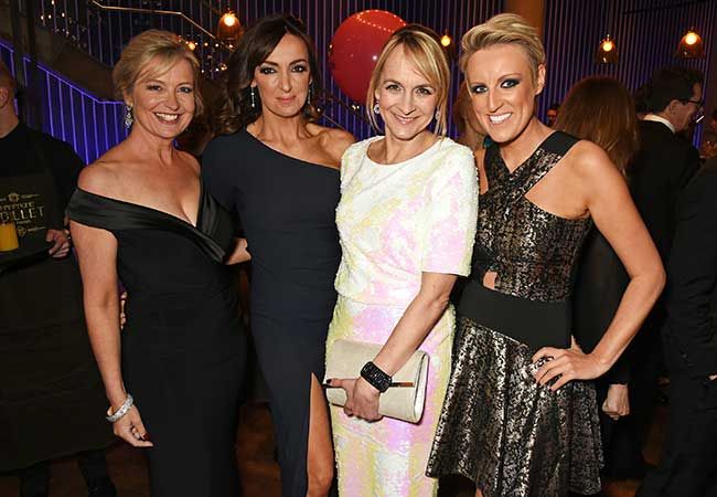 Steph posing with TV stars including Louise Minchin
