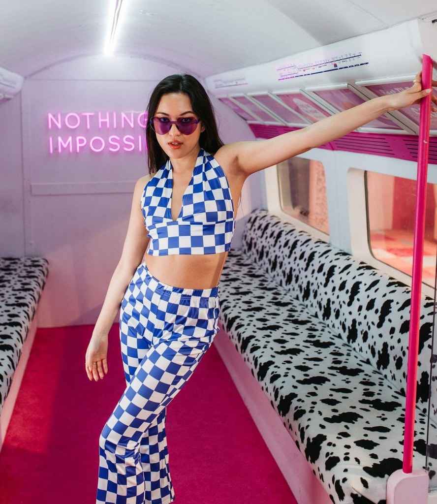 Strike a pose on a mock tube carriage at London's Selfie Factory