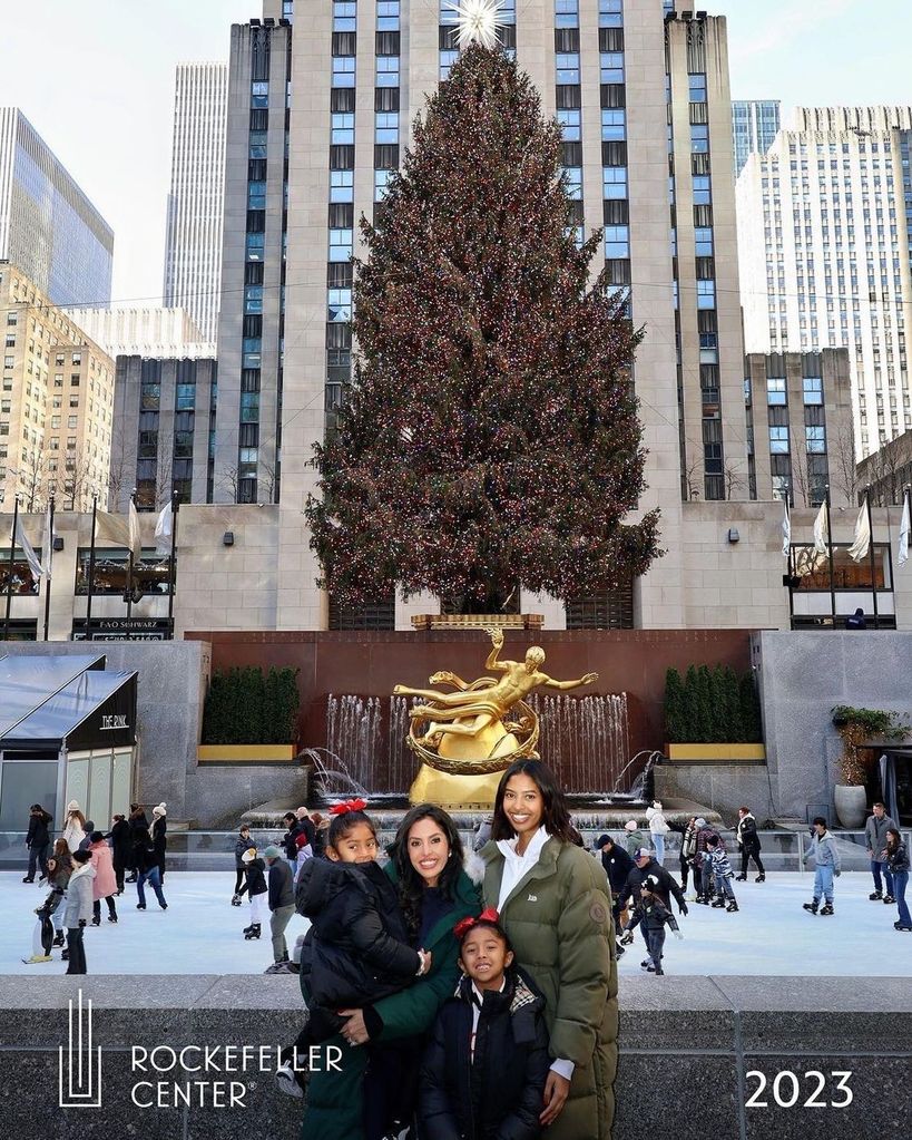 Vanessa with her daughters at the Rockfeller Center