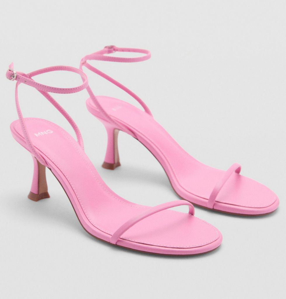 Mango Buckle Strap Sandals in pink