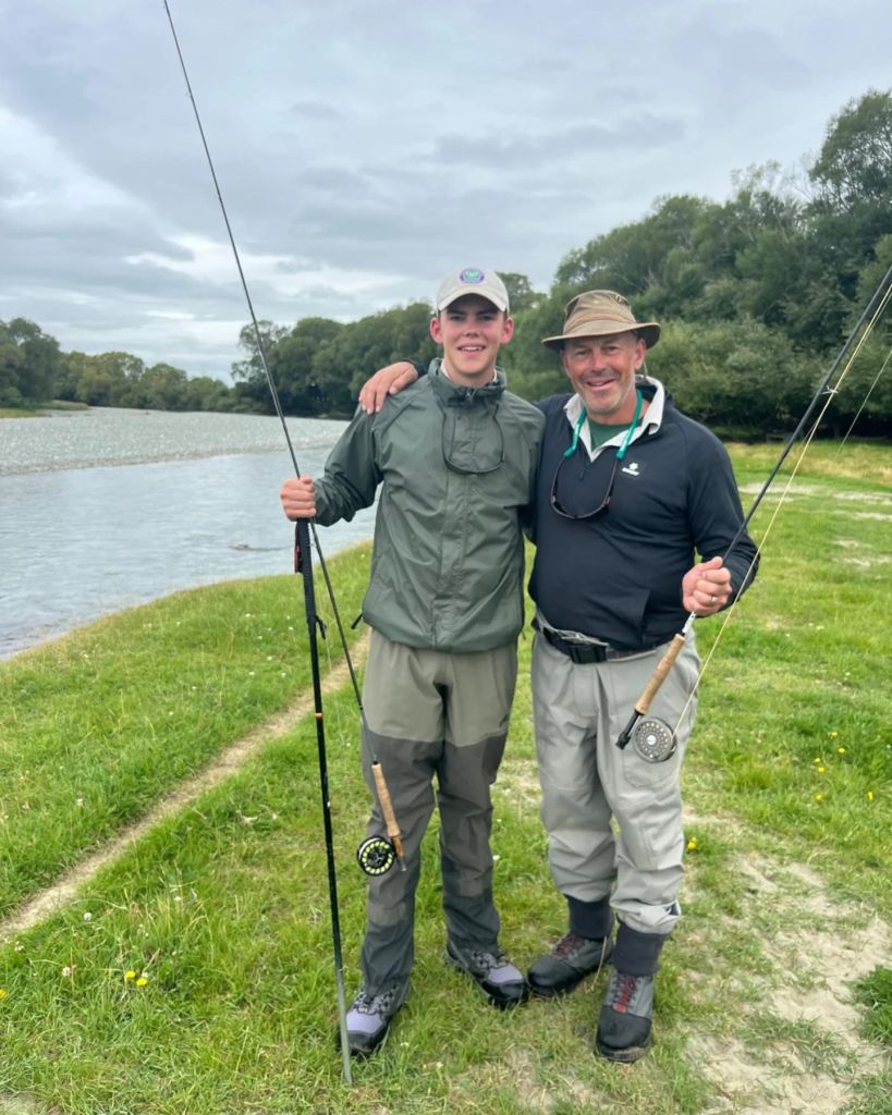 father and son on fishing trip 