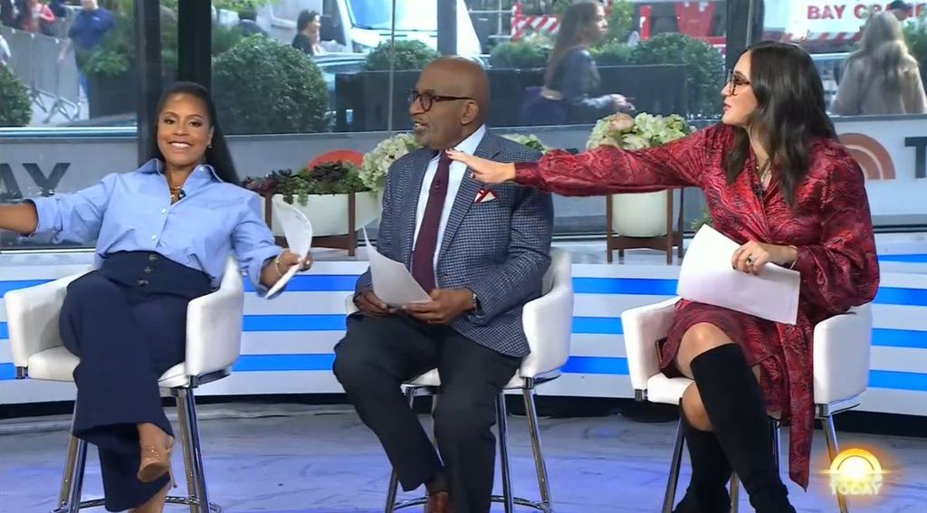 sheinelle jones being sewn into pants on today show