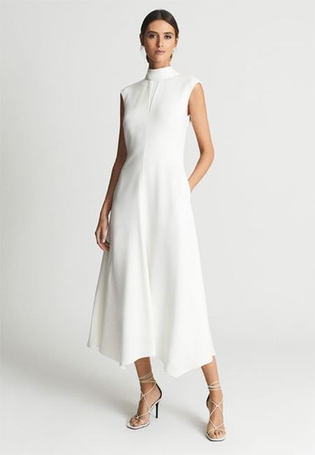white dress sleeveless reiss