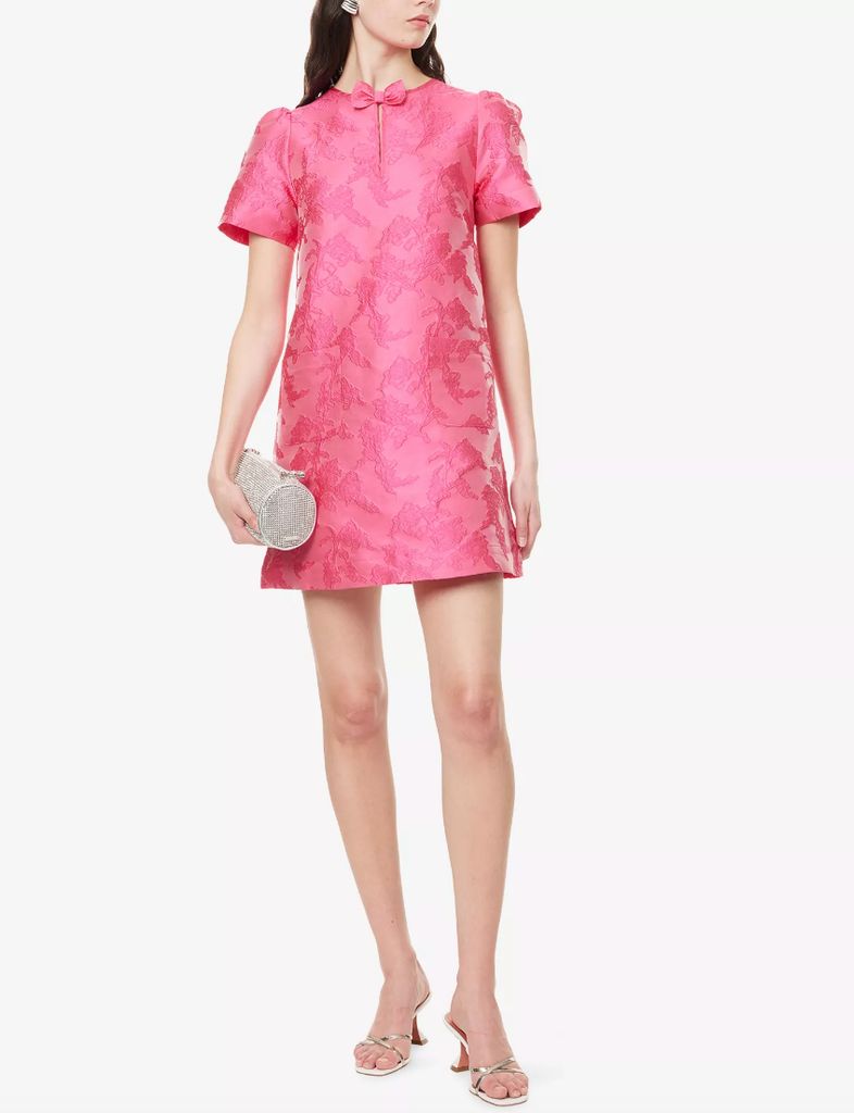 Short pink floral dress