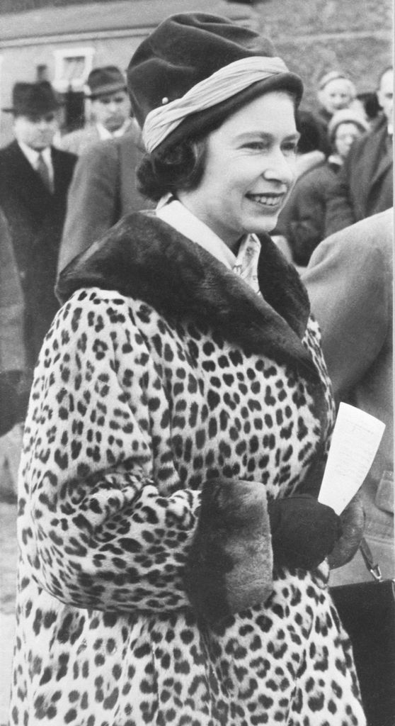 young queen elizabeth in a  leopard print look