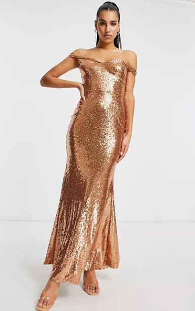 gold sequin maxi dress asos