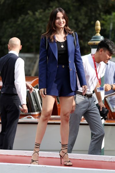Ana de Armas Arrives in Louis Vuitton Shorts for Venice Film