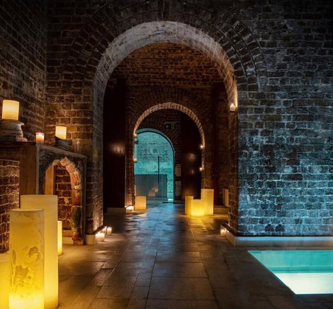 underground candlelit cavern at be aire spa in london