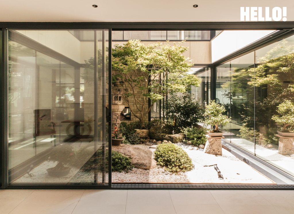 The Japanese garden outside their three-storey, contemporary-style house