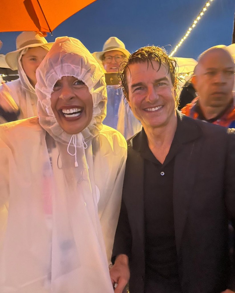 Photo shared by Hoda Kotb on Instagram July 26, 2024 meeting Tom Cruise for the first time at the Paris Olympics