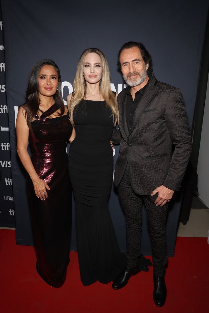 (l-R) Salma Hayek Pinault, Angelina Jolie at TIFF