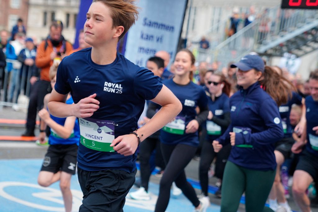 Denmark's Princess Isabella (R), Princess Josephine (C) and Prince Vincent (L) take part in the Royal Run