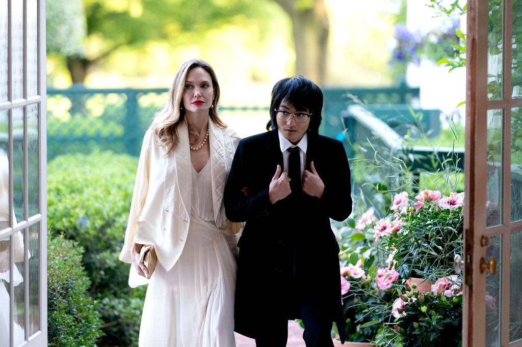 Angelina Jolie and her son Maddox arrive for a State Dinner US President Joe Biden and US First Lady Jill Biden host for South Korean President Yoon Suk Yeol and his wife Kim Keon Hee