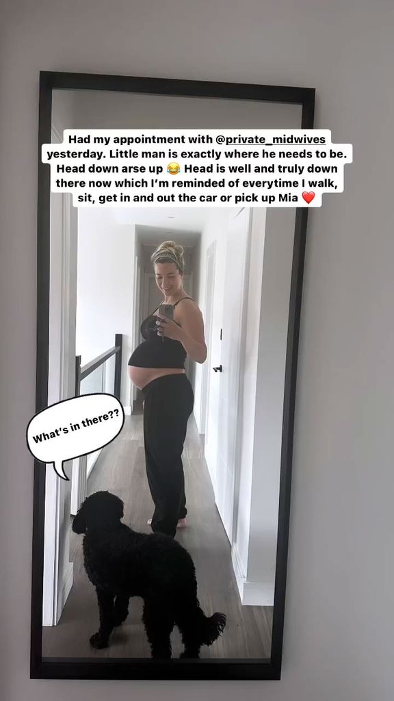 Gemma showing off her baby bump 