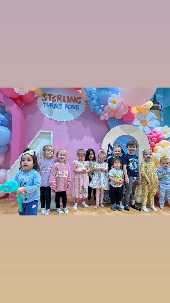 Patrick and Brittany Mahomes' daughter Sterling poses with her friends at her 4th birthday party, shared on Instagram