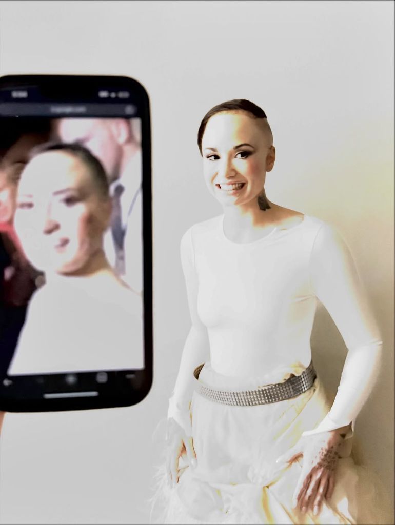 Demi Lovato as her Poot meme alter-ego for Halloween