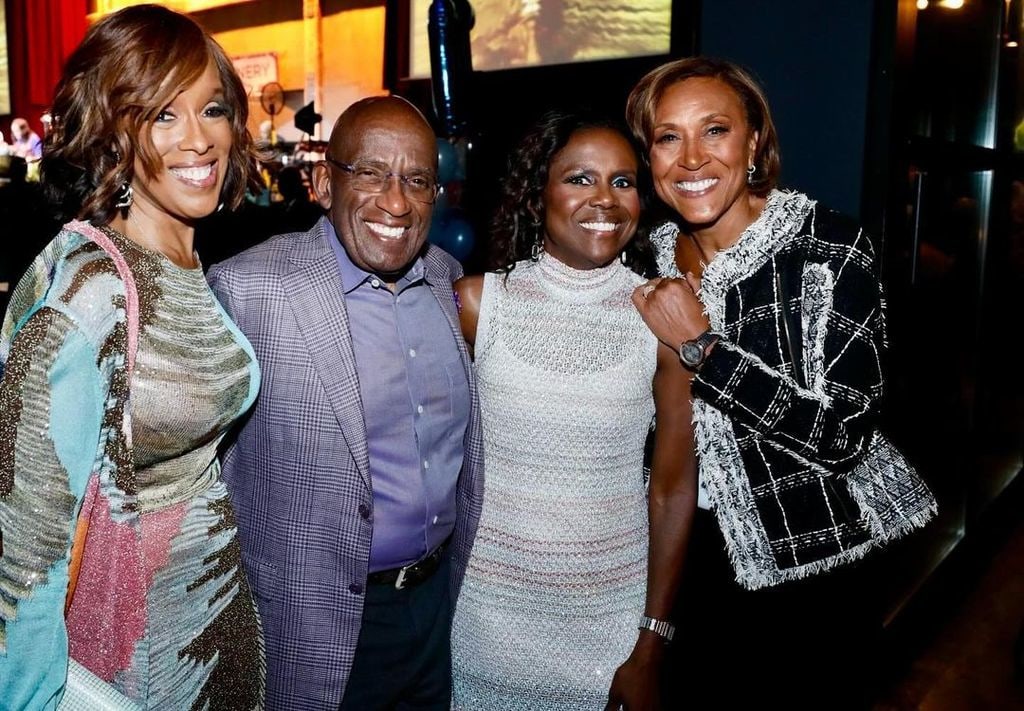 Al Roker, Deborah Roberts, Gayle King, and Robin Roberts at the former's early 70th birthday party