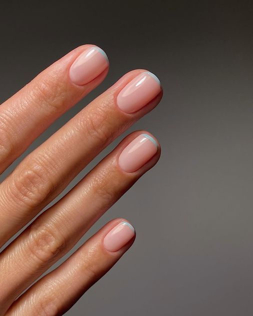 glow french nails colour by matejanova