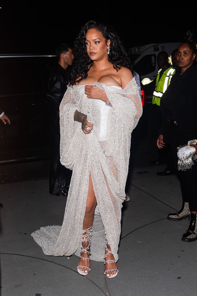 rihanna systal gown new york fashion week 