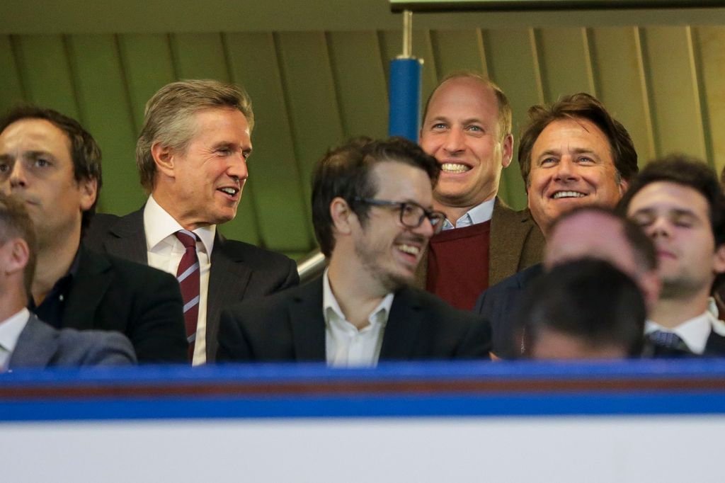 Prince William enjoying an Aston Villa match