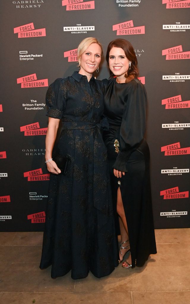 Zara Tindall and Princess Eugenie of York attend The Anti Slavery Collective's inaugural Winter Gala at Battersea Arts Centre on November 29, 2023 in London, England