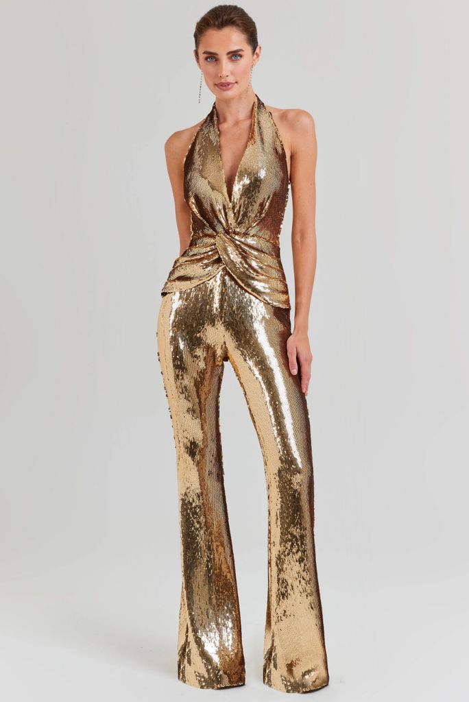 Gold sequin jumpsuit