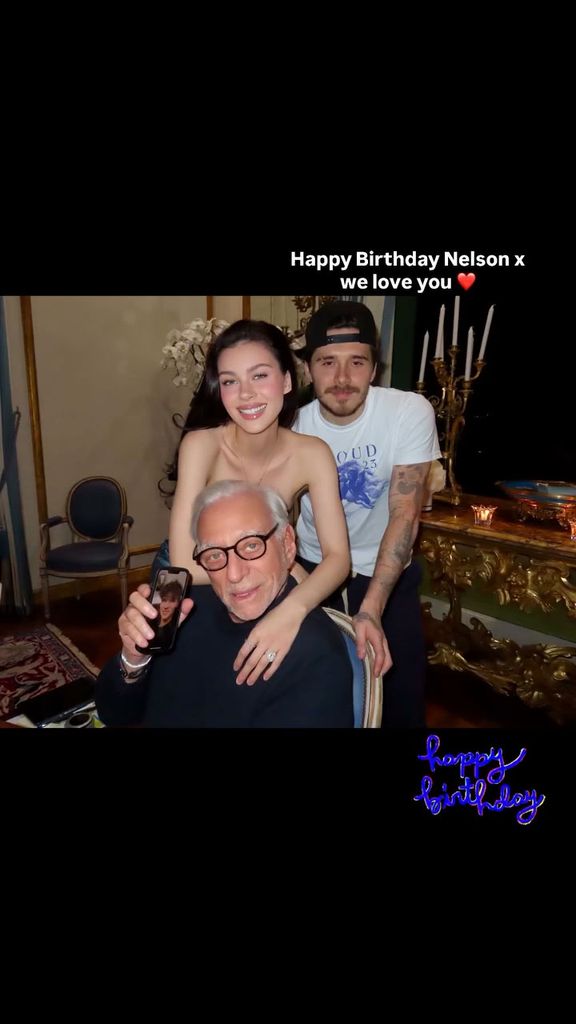 throwback photo showing nicola peltz and brooklyn beckham with nicola's father Nelson
