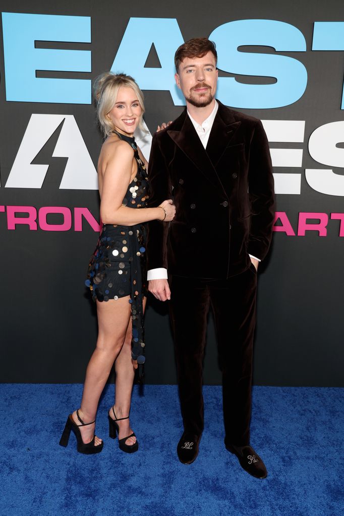 Thea Booysen and MrBeast attend the Los Angeles VIP screening of "Beast Games" Season Two