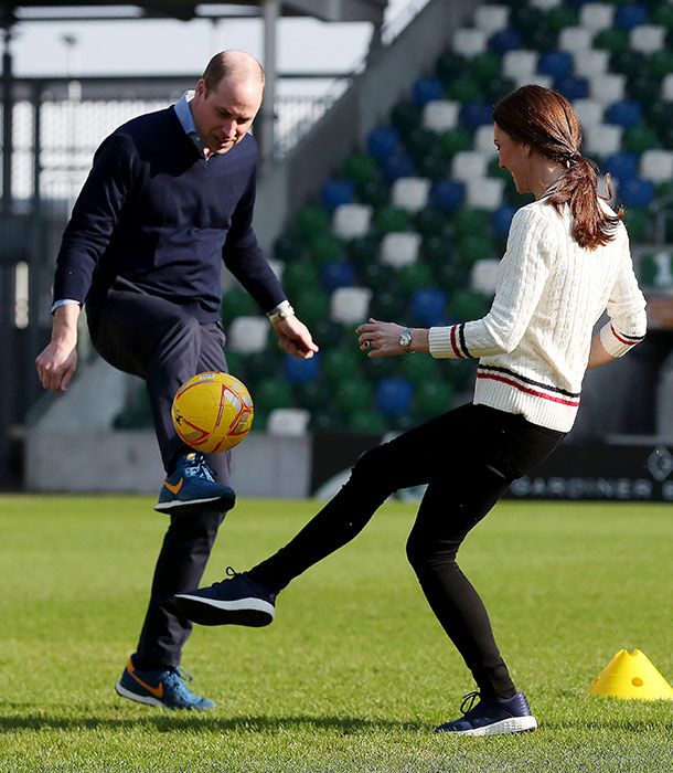 kate middleton and prince william play football
