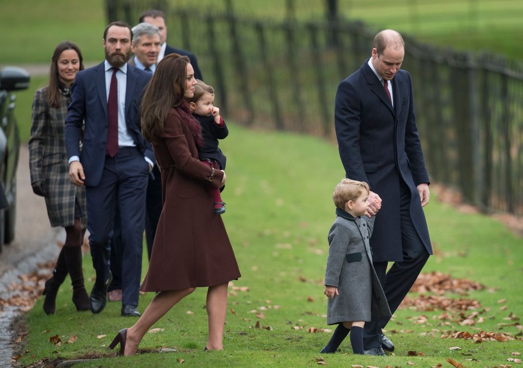 William, Kate, George, Charlotte attend church with Middleton family in 2016