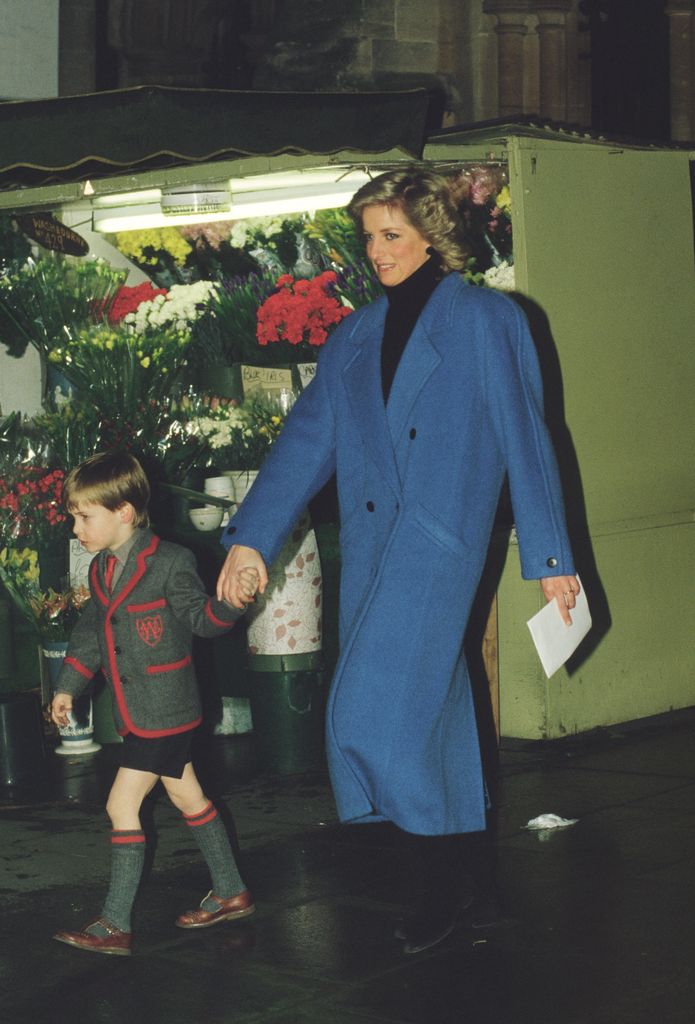 Diana, Princess of Wales and Prince William attend the St Mary Abbots Church Christmas concert in Kensington, London, 15th December 1987