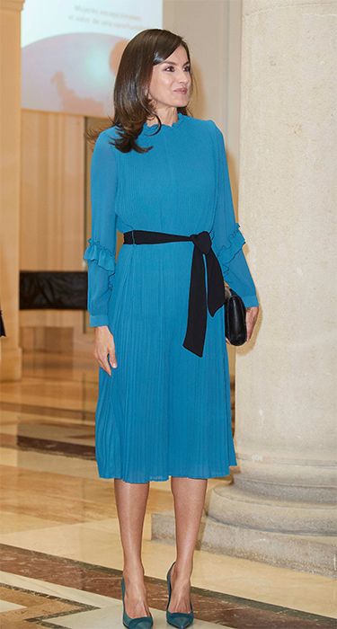 queen letizia blue zara jumpsuit
