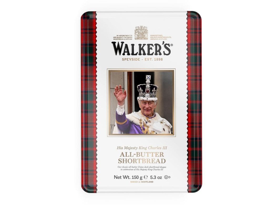 Walkers Shortbread tin commemorating King Charles' coronation