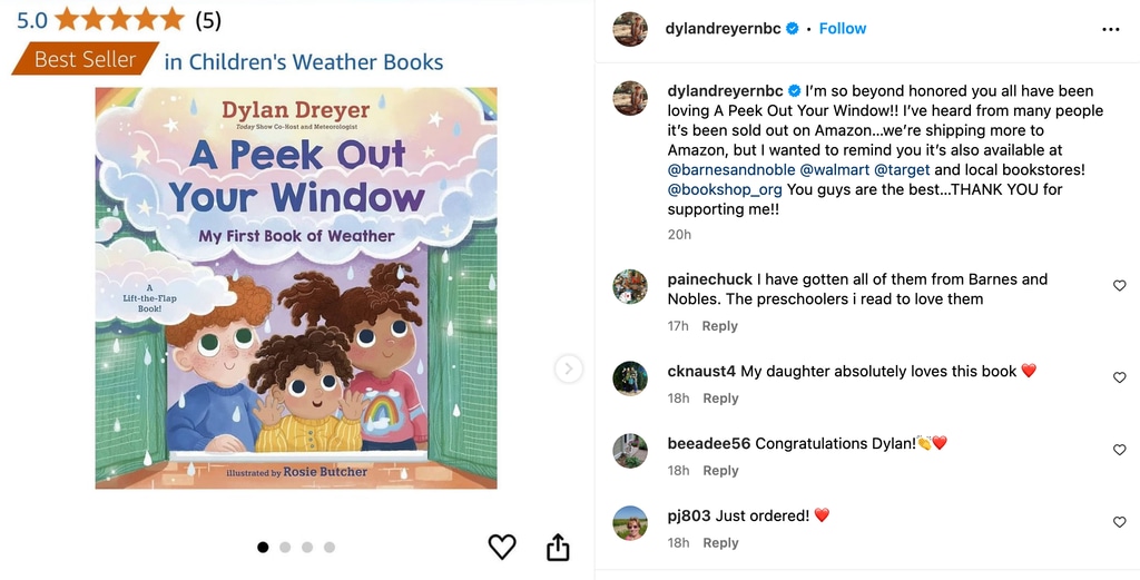 Dylan Dreyer shared an exciting update about her latest children's book